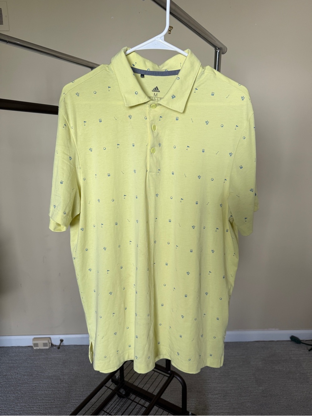 adidas Men’s Pale Yellow Polo with Subtle Motif